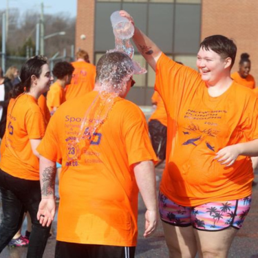 Photo of Networks modified polar plunge with staff and students